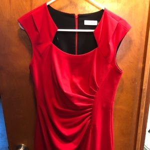 Calvin Klein Red Fitted Dress